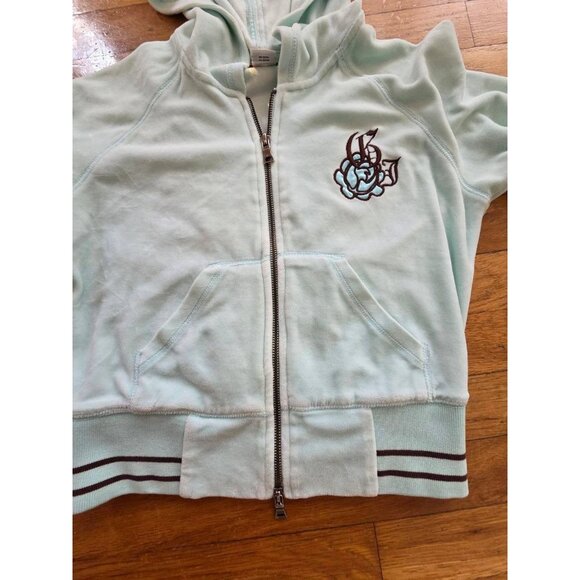 Guess Jeans Floral Long Sleeve Full Zip Hoodie Light Blue S/P A001163 - Picture 7 of 12